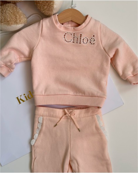 Tepláková souprava dětská Chloé meruňková